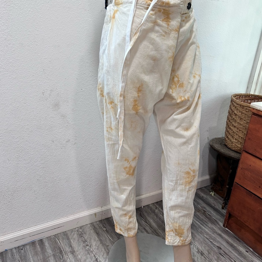 Seeker Cream and Gold Tie-Dye Pants